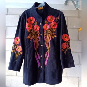 Bob Mackie Wearable Art Embroidered Jacket. Size 1X